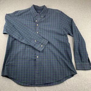 Ralph Lauren Button Down Shirt Mens XXL Green Plaid Long Sleeve Pony Logo